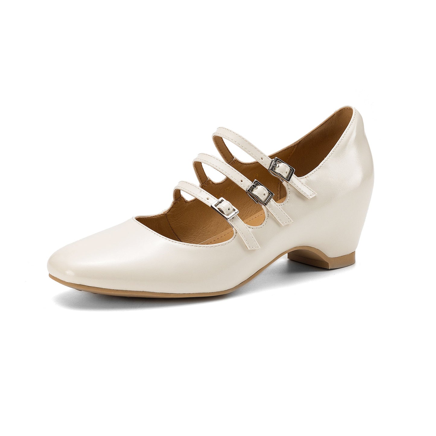 Women's French Vintage Triple-Strap Mary Janes - Elegant Wedge Heels Shoes