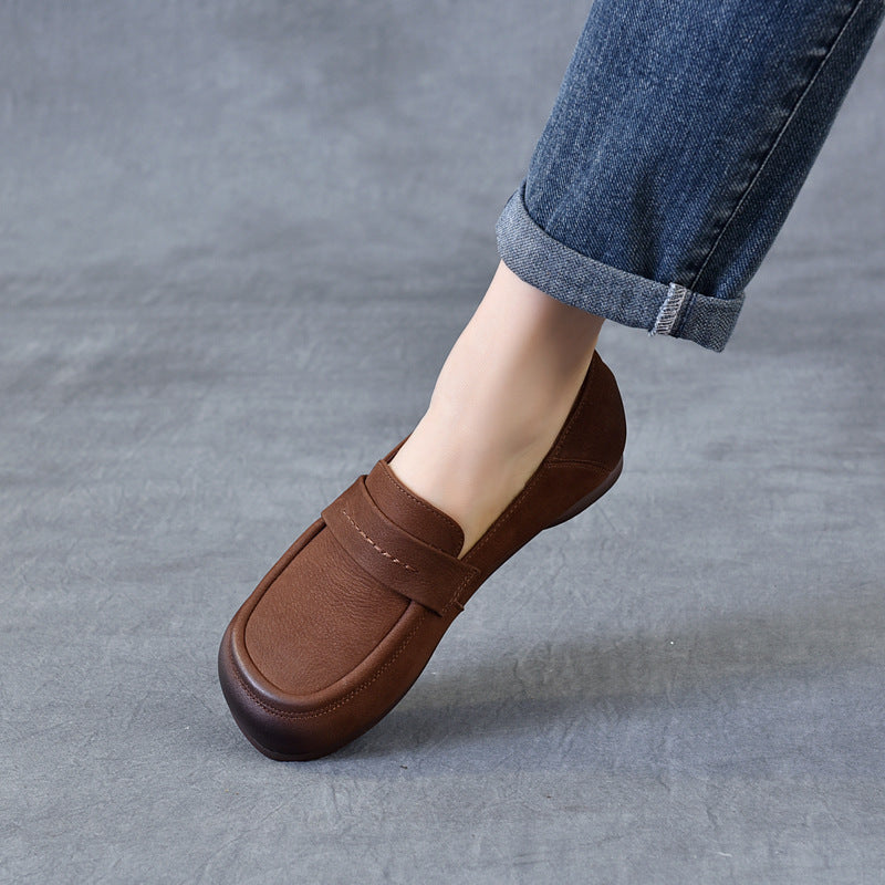 Clearance Sale Chic Handmade Womens Loafers £29.99 - Brown/UK4/CN37/235