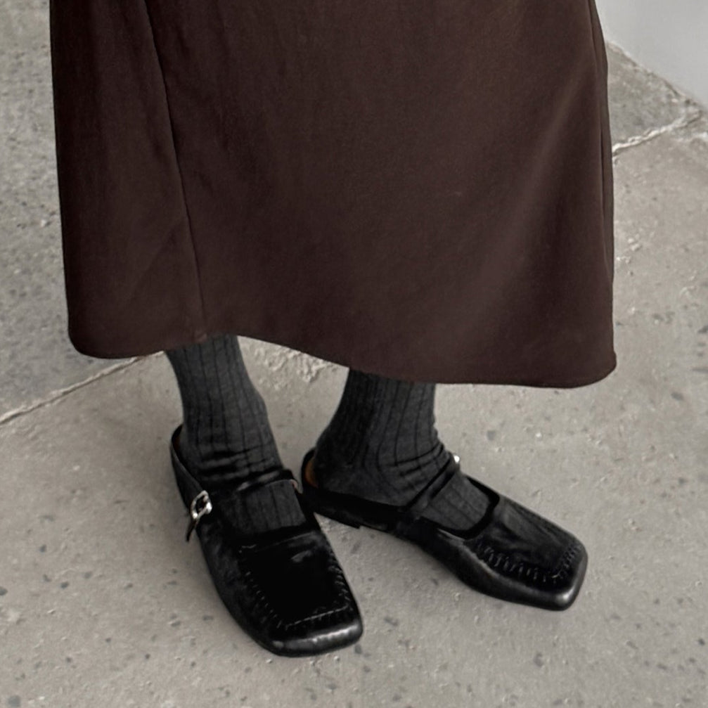 Women's Handmade Stylish Slip-on Square Toe Buckle Flat Mule Shoes