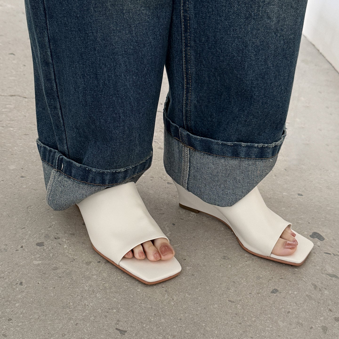 Minimalist Soft Sheepskin Wedge Sandals - Summer Slides - High-End Comfort Footwear