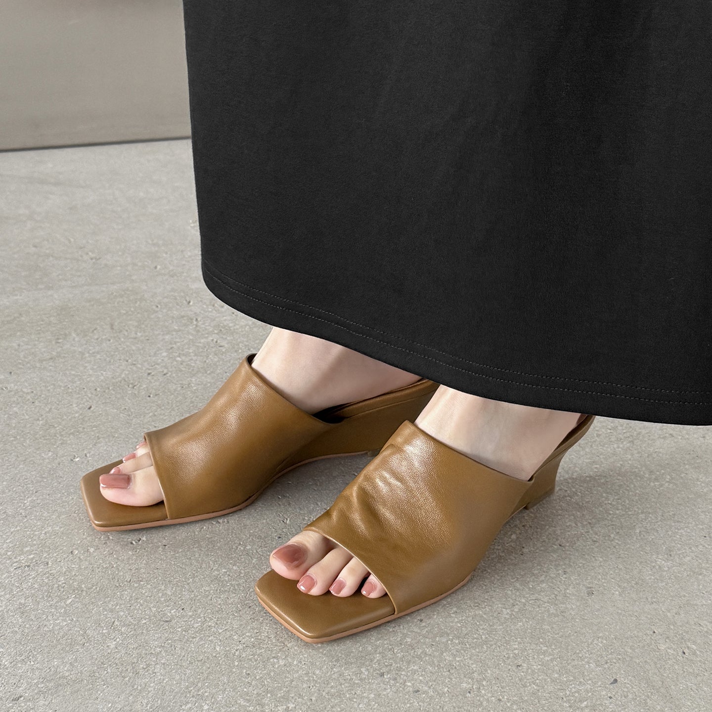 Minimalist Soft Sheepskin Wedge Sandals - Summer Slides - High-End Comfort Footwear