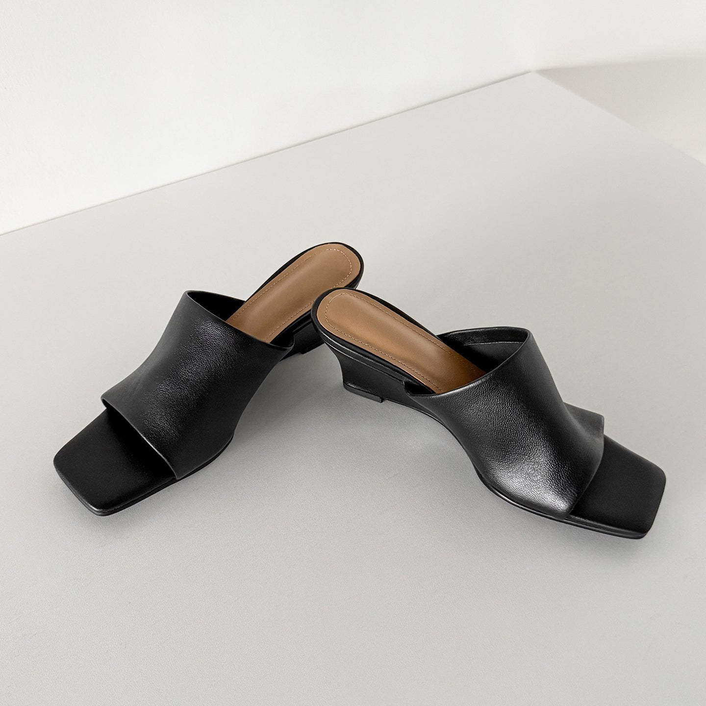 Minimalist Soft Sheepskin Wedge Sandals - Summer Slides - High-End Comfort Footwear