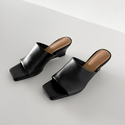 Minimalist Soft Sheepskin Wedge Sandals - Summer Slides - High-End Comfort Footwear