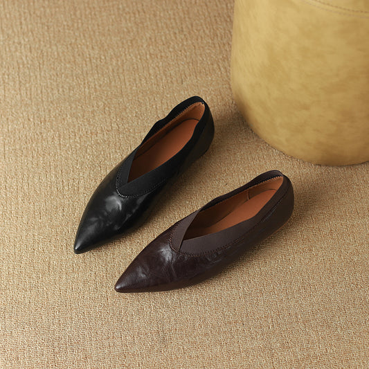 Women's Handmade Sheepskin Vintage Comfort Slip-on Glove Shoes