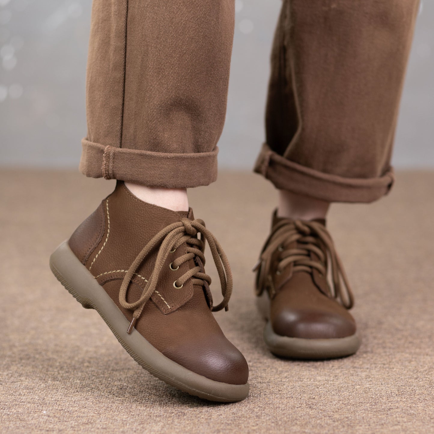Women's Literary Leather Vintage Casual Lace-up Ankle Boots