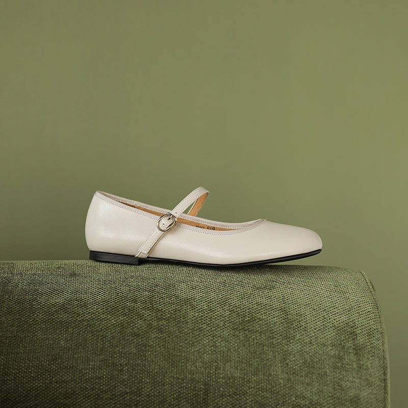 Women's Patent Mary Janes Elegant Round-Toe Summer Flat Heel