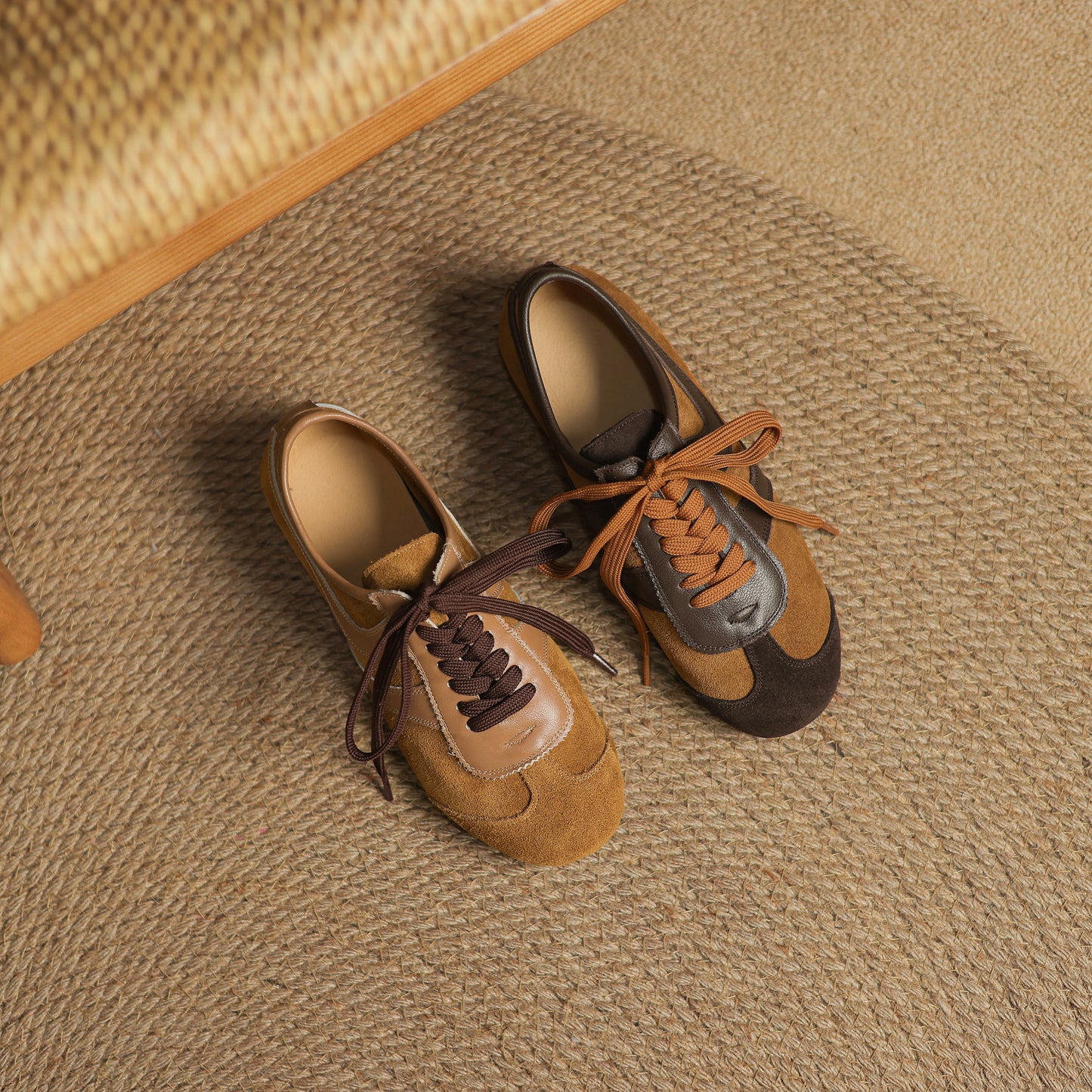 Women's Flat Cow Suede Lace-Up Soft Comfortable German Army Trainers