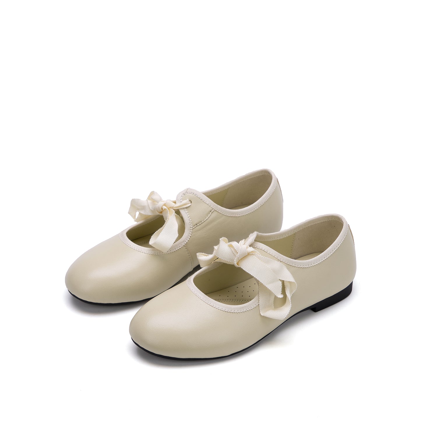 Women's Luxury Lambskin Ballet Flats - Silky Ribbon Lace-up