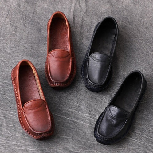 Women's Handmade Comfortable Soft Soled Leather Flat Boat Shoes