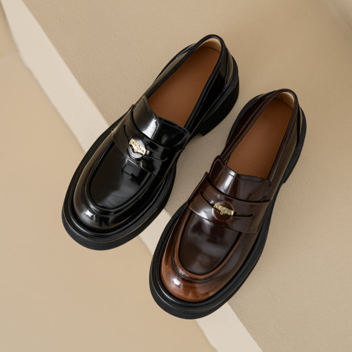 Women's Retro Penny Platform Chunky Loafers – RetroStep