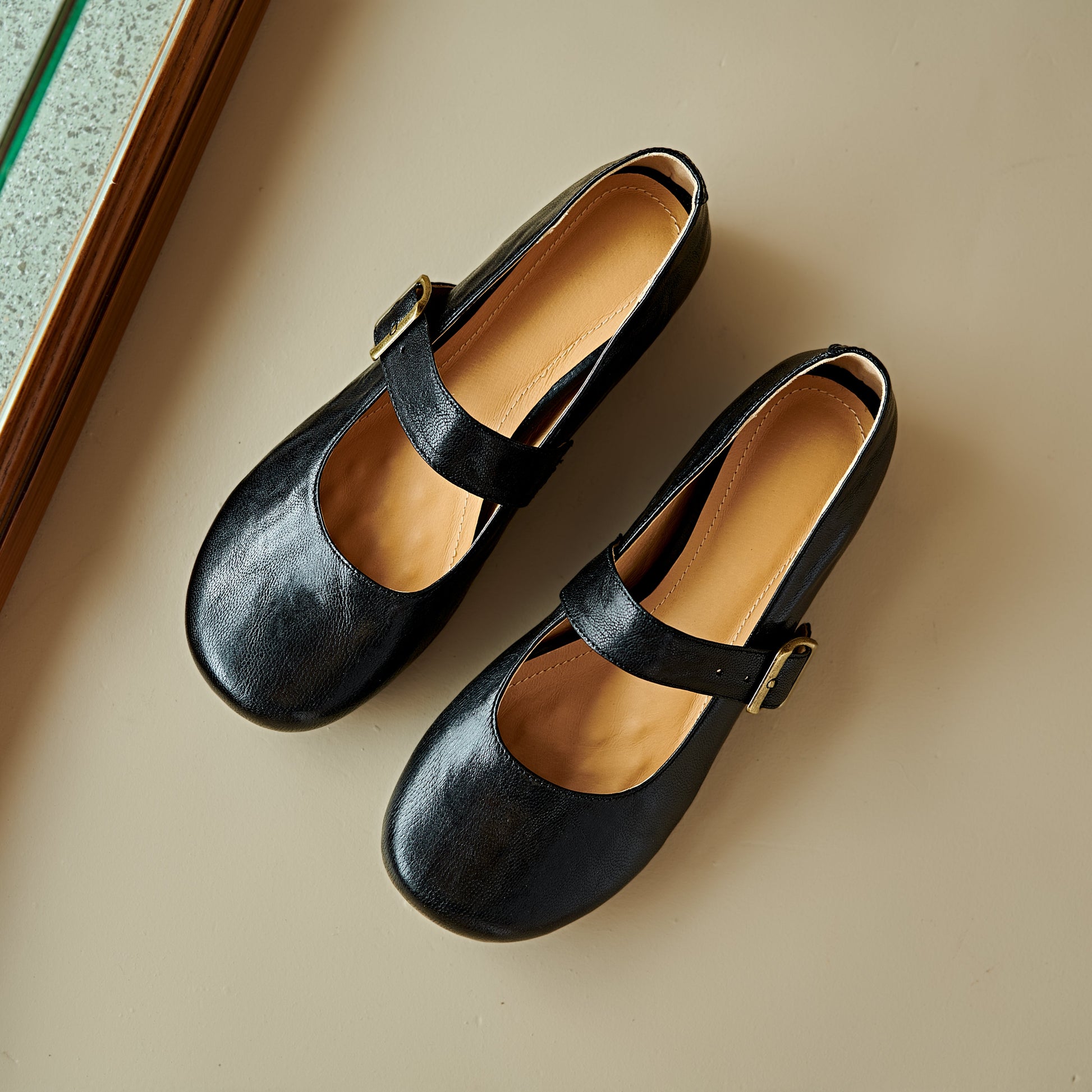 Handmade Vintage Soft Sole Mary Jane Ballet Flats Women's Shoes