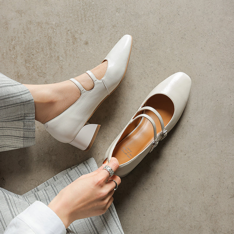 Modern Patent Leather Professional Mary Janes - Stable Mid-Heel Dress Shoes - Elegant All-Day Comfort Pumps