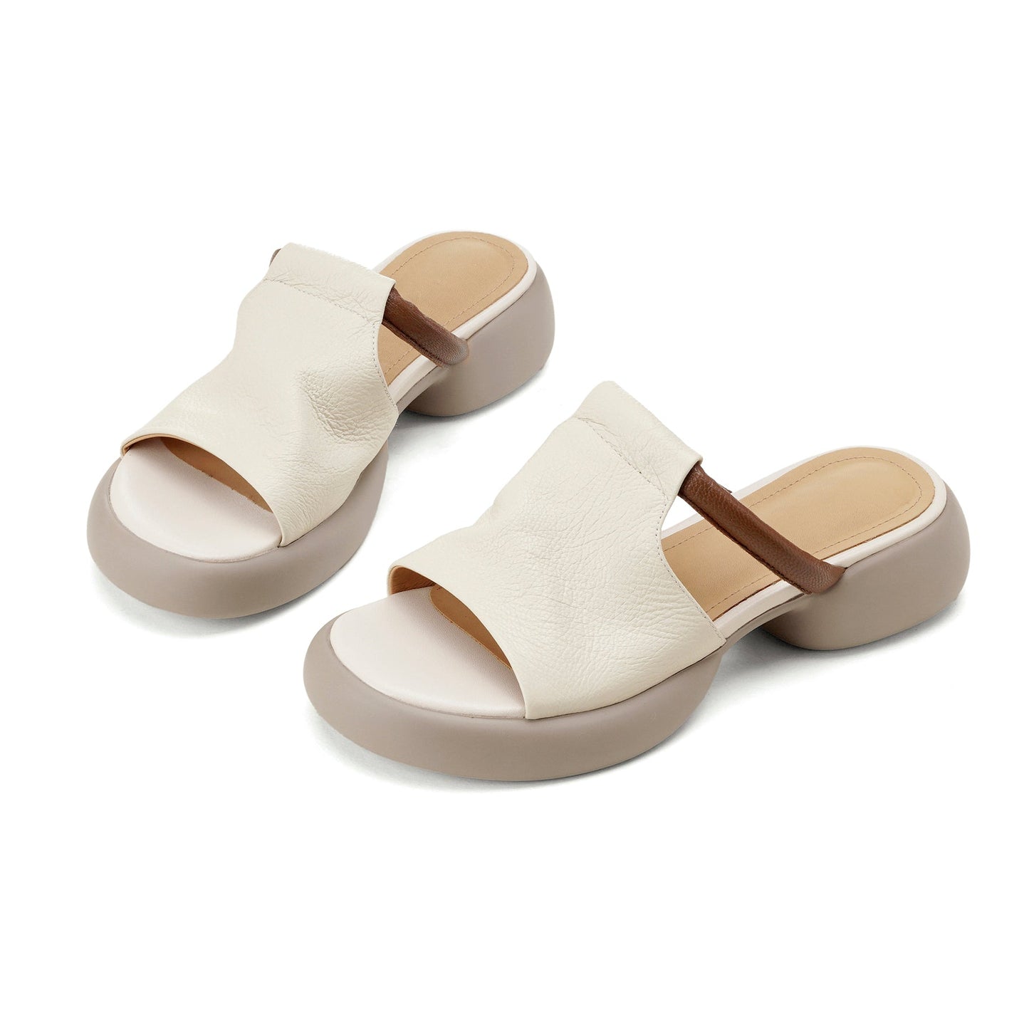 Women's Ultra-Soft Sheepskin Summer Mules Sandals - Lightweight Platform Shoes