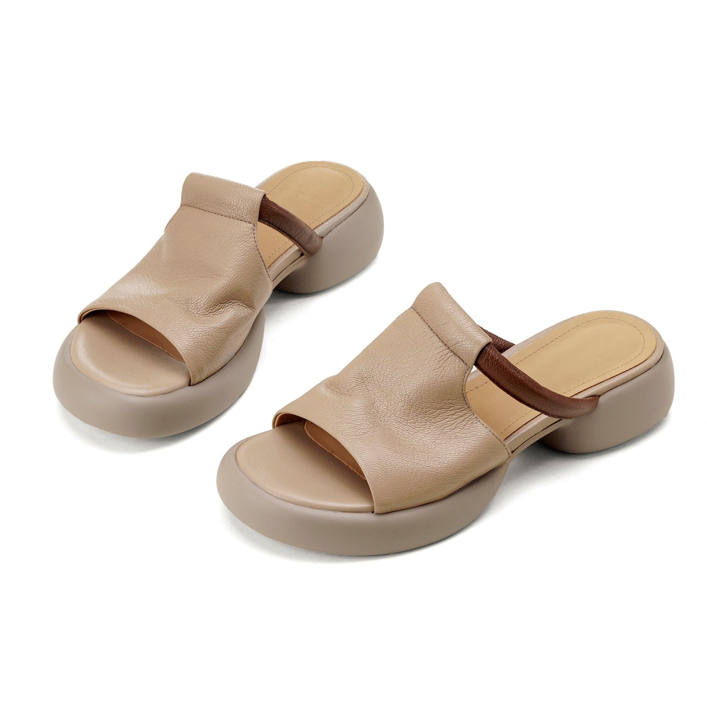 Women's Ultra-Soft Sheepskin Summer Mules Sandals - Lightweight Platform Shoes
